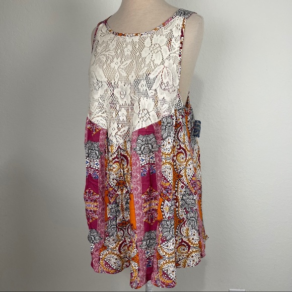 Free People Count Me In Trapeze Tunic Tank Combo M - Picture 2 of 6